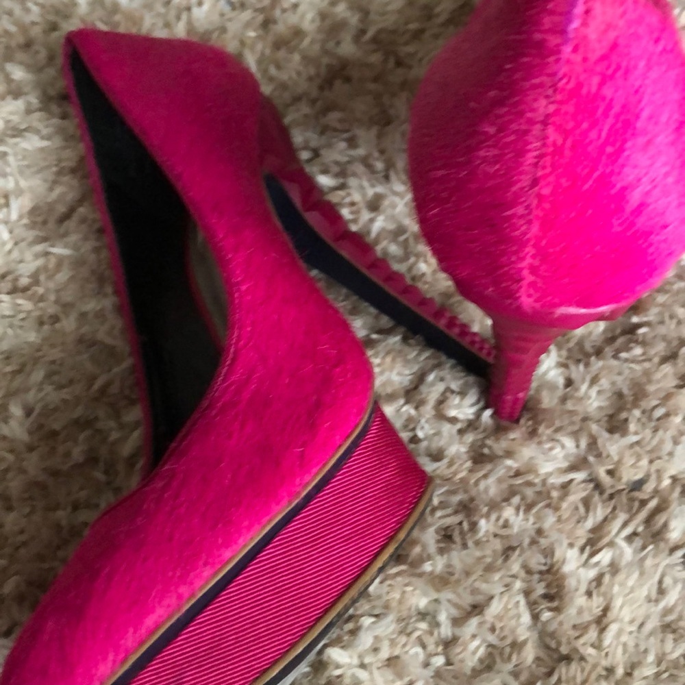 Bright Pink Platform Heels - Picture 2 of 6